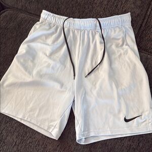 Nike Men's White and Black Athletic Shorts